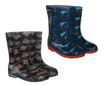 Boys / Infants Printed Welly Wellies Wellington Boots Sizes UK 6 - 2 • £9.99