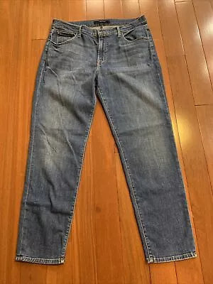 J Brand Johnny Mid Rise Boyfriend Fit Cropped Jeans Striker Wash Womens Sz 31 • $20