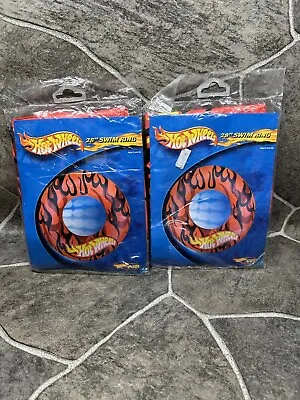 Hot Wheels Flames 28” Swim Ring Pool Inflatable Tube Vintage 2002 Lot Of 2 • $20