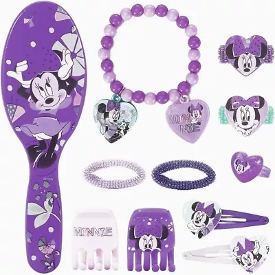 Minnie Mouse 11 Pieces Girls Hair Accessories Hair Brush Set Comb Hair Band Toy • £5.99