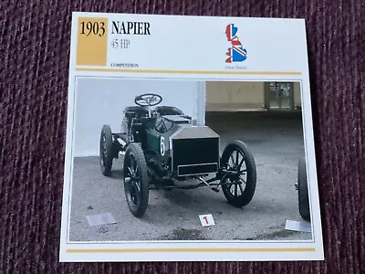 NAPIER 45 HP    1903   Competition Class Car  G.B.Collectors Card • £1.99