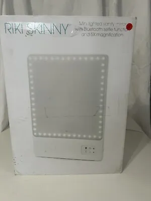 Riki Loves Riki Skinny 5X Mini Lighted Vanity Mirror W Bluetooth White Open Box • $88