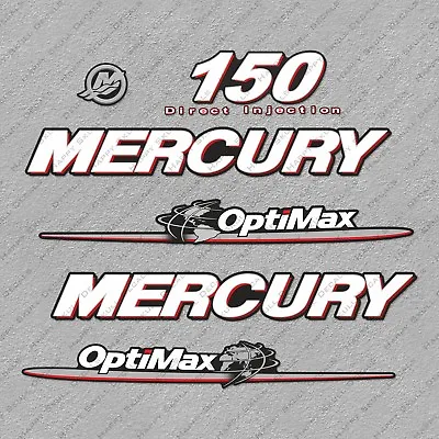 Mercury 150 Hp Optimax Outboard Engine Decals Sticker Set Reproduction 150HP • $58.49