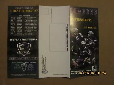 MLL San Francisco Dragons Vintage 2008 Team Logo LaCrosse Season Ticket Brochure • $25