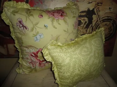 Rose Tree Cote Couture Spring Terrace Floral Yellow Pink Lilac (2) Throw Pillows • $36