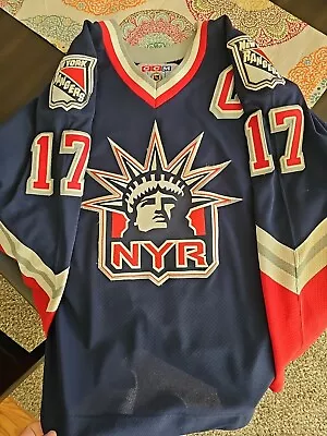 New York Rangers Lady Liberty NHL Hockey Jersey Vintage CCM Size XL SIKORA • $29.99