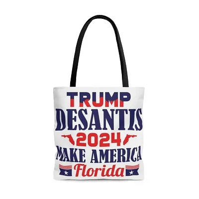 Trump 2024 Lets Go Brandon FJB Trendy Polyester Tote Bag • $48.85