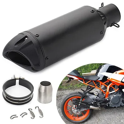 Slip On Exhaust Muffler Tail Pipe Black Kit For 38-51mm Universal Motorcycle • $37.49