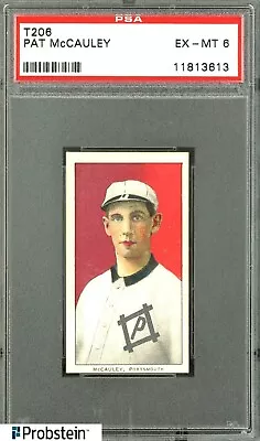 T206 Pat McCauley Portsmouth Southern Leaguer Old Mill RARE BACK PSA 6 EX-MT • $610