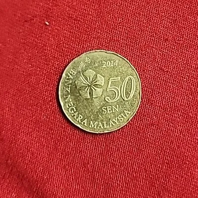  Coin From Malaysia 50 Sen Coin ISSUED  2014  Free Shipping  • $3.99