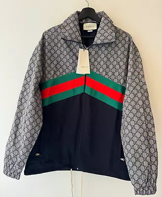 Size M - Gucci Paneled Technical Jersey Jacket GG Monogram Red Green Black • $799