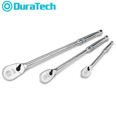 DURATECH 3PC 1/4  3/8   1/2  Drive Ratchet 90Tooth Ratchet Wrench Ratchet Handle • $51.99