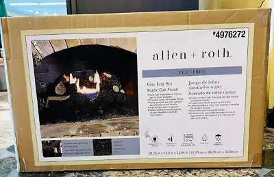 Allen + Roth 4976272 Natural Gas Or Propane Log Set Oak Vent Free 30000 Heater • $249.88