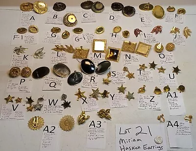 All Vtg LOT #21 Miriam Haskell Earrings Clip On Screwback Pierced Many Signed • $8.99