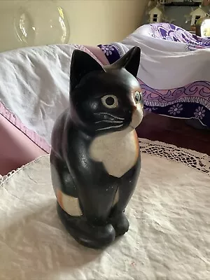 Vintage Quail Pottery Hardwood Carved 10” Cat Figure Florence Cat By Quail • £1.99