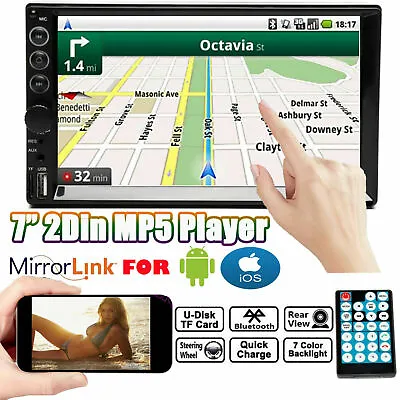 7'' Double 2 DIN Car Stereo Head Unit Mirror Link For GPS Navigation Android IOS • $43.48