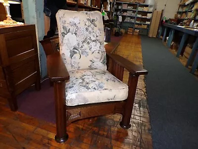 Antique Oak Morris Chair Mission Style Recliner Refinished 1900's Quarter Sawn • $685