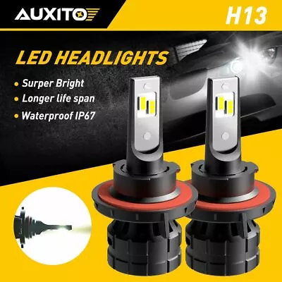 AUXITO Fanless H13 9008 LED Headlight Bulbs High Lo Beam Replacement 6000K White • $25.26