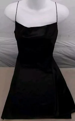 NWT Zaful Womens Satin Slip Dress Strappy Sleeveless Black Size Small US 4 • $18.99