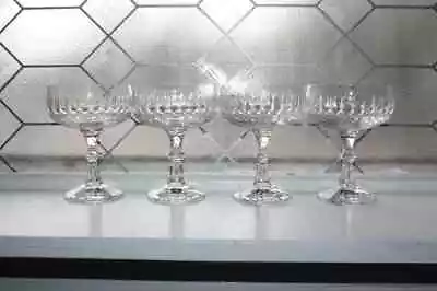 4 Elegant Lead Crystal Champagne Glasses Germany Echt Bleikristall • $64.80