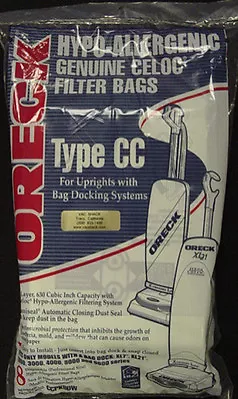 Oreck CCPK8DW Type CC Celoc Upright Vacuum Bags - 8 In Pack • $16.99