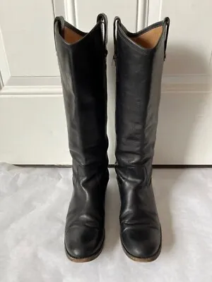 Frye Women's Black Leather Tall Riding Boots - Size 8.5 • $50
