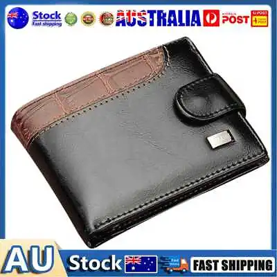 $10.58 • Buy Vintage Bifold Leather Short Wallet Men Business Card Holder Purse (Black) AU