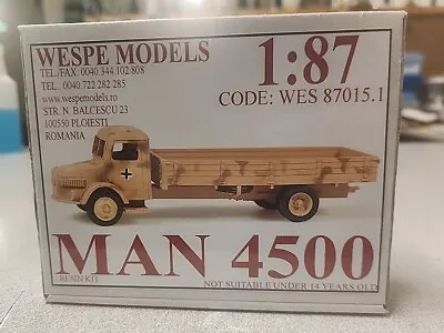 1:87 MAN 4500 TRUCK Wespe Models- Resin Kit #87015.1 • $45.52