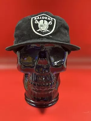 Vintage Oakland Raiders Hat Adult Snapback  NFL Cap Leathers By Universal Suede • $62.44