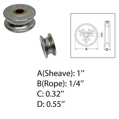 Marine Boat T304 Stainless Steel Sheave Wire Pulley Brass Brushing For Wire Rope • $10.99