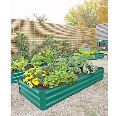 £23.99 • Buy Metal Garden Raised Bed Vegetable Herbs Planter Outdoor Flower Trough Grow Box