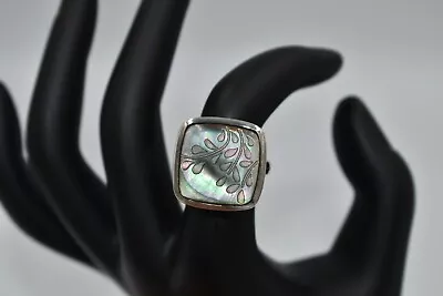 Silpada Sterling Silver Etched Abalone Shell Flower Ring 925 Size 6 3/4  7gram • $49.90