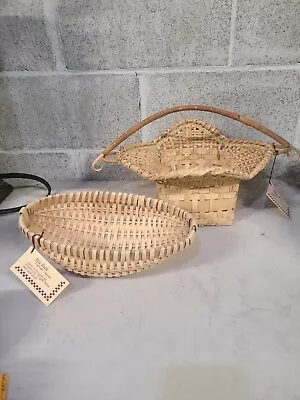 2 Lot VINTAGE Mike Smith BASKET Pacific Northwest Artist Market Baskets • $19.60