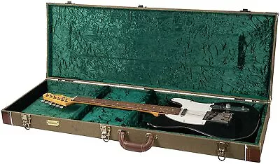 Crossrock Hard Case Fits Fender Telecaster & Stratocaster Electric Guitar Green • $157.99