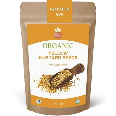 Certified Organic Whole Yellow Mustard Seed Spice For Cooking & Seasoning -8 OZ. • $10.98