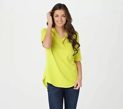 $11.91 • Buy Isaac Mizrahi Live! V-Neck Elbow Sleeve Sweater With Curve  - More Color A378394