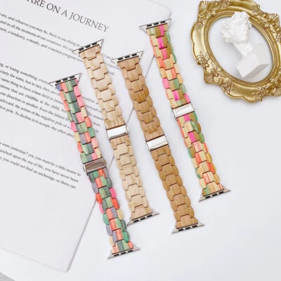 $1.99 • Buy 44mm 40mm Apple Watch Band Wood Strap For IWatch Series SE 6 5 4 3 2 1 38mm 42mm