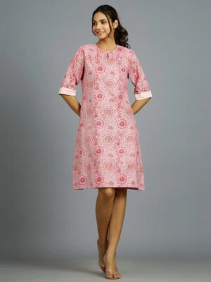 $43.99 • Buy Womens Cotton Floral Printed Casual Short Sleeve Summer Short Mini Dress Tunic