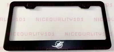 Miami Dolphins Laser Engraved Etched Stainless Finished License Plate Frame • $12.95