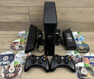 Xbox 360 S 250GB 1439 Console Cords Controller Kinect 10 Games Bundle! GTA! • $125