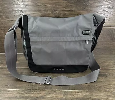 Tumi T-Tech Messenger Bag Gray Nylon Canvas Crossbody Laptop Pockets 5112GRN • $60