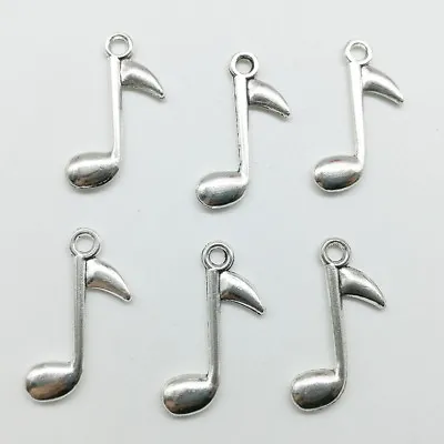 50/100pcs Music Note Tibet Silver Charms Pendant DIY Jewelry Accessories 24*15mm • $0.99