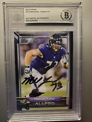 MARSHAL YANDA Rookie AUTO 2015 Topps #273 Beckett BAS Authenticated  Future HOF  • $235