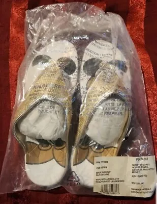 Disneys Mickey Mouse Gold Sequined Hooded Sandals Large(9-10) New With Tags • $25