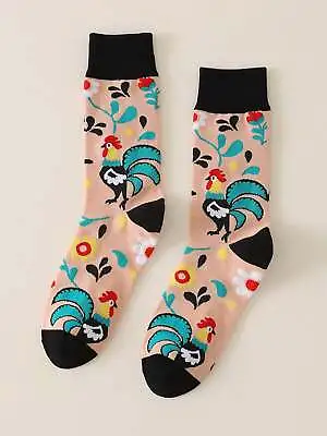 Chicken Pattern Crew Socks Funny Socks For Men Novelty Socks Funky Socks Gift • $6.32