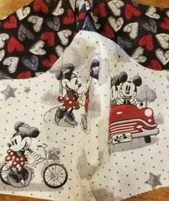 Reversible Adult Valentines Minnie And Mickey Mouse With Hearts Mask • $9.99