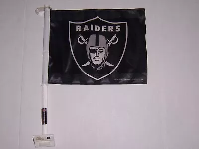 OAKLAND RAIDERS Blk LOGO 11X14 CAR Flag Superior GENUINE NFL Licensed US Seller • $11.95