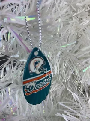 NFL Miami Dolphins Turquoise Vintage Teardrop Spinner Christmas Tree Ornament • $1.99