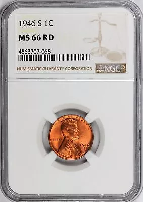 1946-S Lincoln Cent NGC Certified MS66 RED! • $21.99