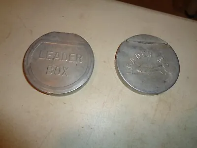 2 Vintage Fishing Leader  Tins 4  Diameter • $17.99